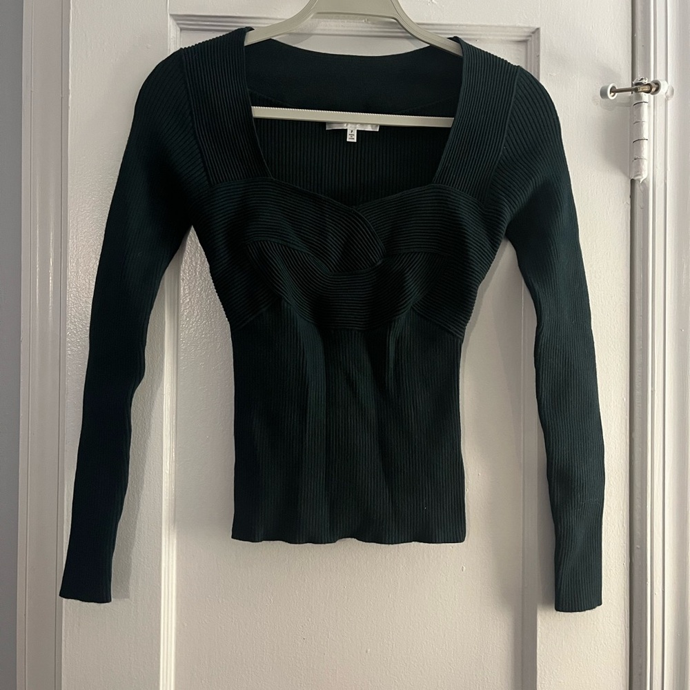 Milly Forest Green Ribbed Sweater XS p